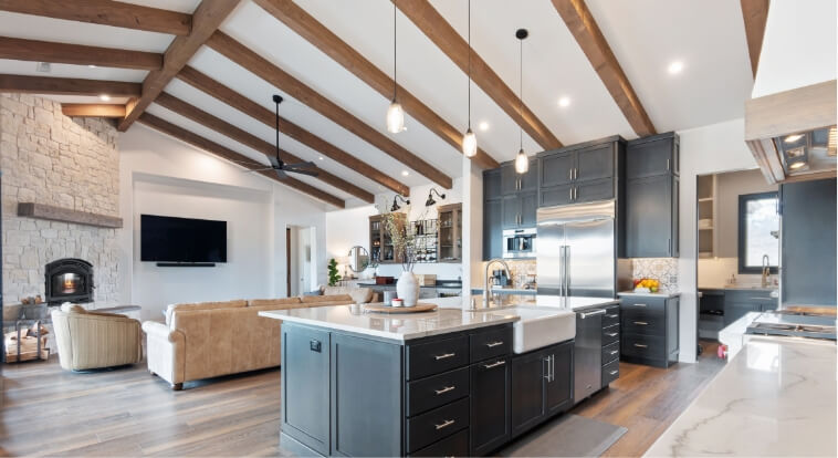 Transitional living room design